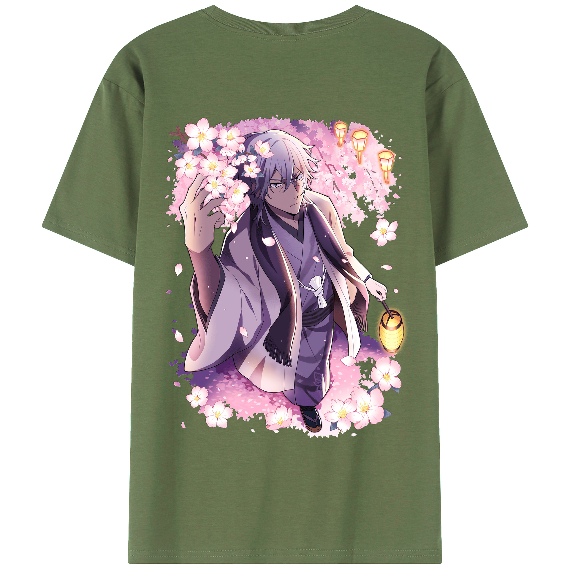 （画像用） 文豪ストレイドッグス Bungo Stray Dogs 綿100％ メンズ半袖Tシャツ（バックプリント） 通気性